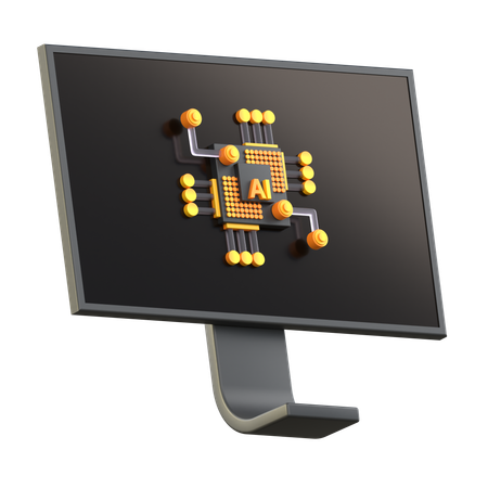 Ai Computer  3D Icon