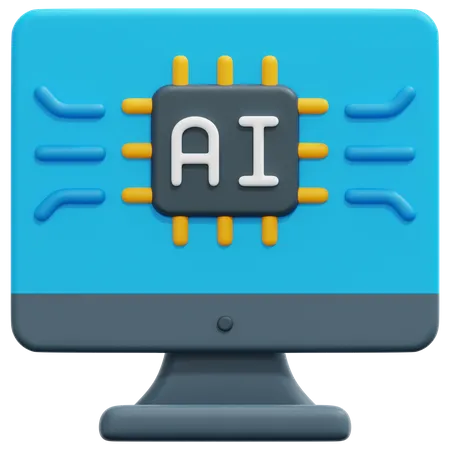 Ai Computer  3D Icon