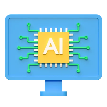 Ai Computer Artificial Inteligence Icon 3 D Illustration 3D Icon