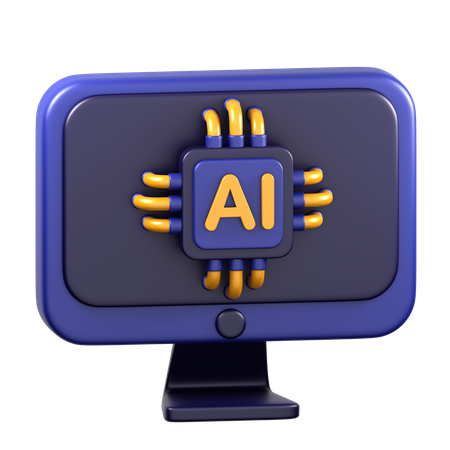 Ai Computer  3D Icon