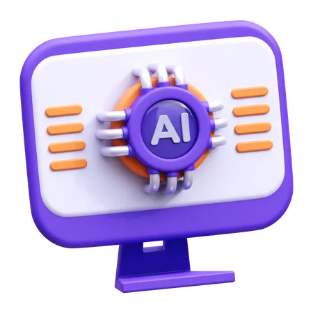 Ai Computer 3 D Illustration Icon 3D Icon