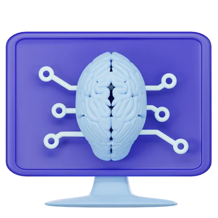 3 D Computer And Ai Icon 3D Icon