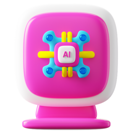 Ai Computer Chip  3D Icon