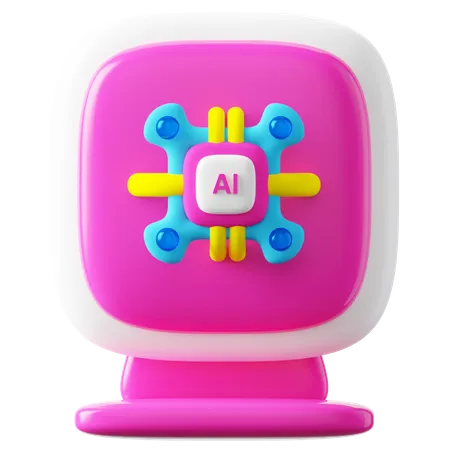 Ai Computer Chip  3D Icon