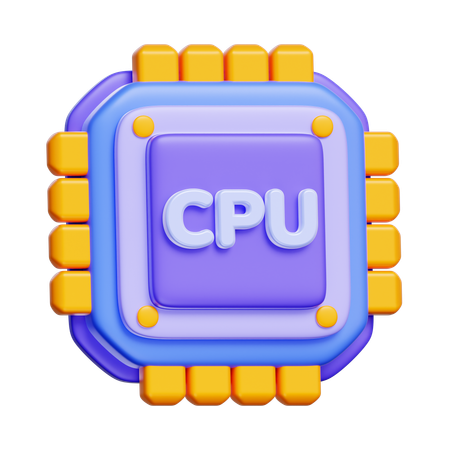 AI CPU Chip  3D Icon