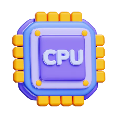 AI CPU Chip  3D Icon