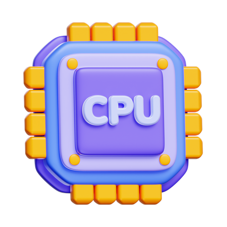 AI CPU Chip  3D Icon
