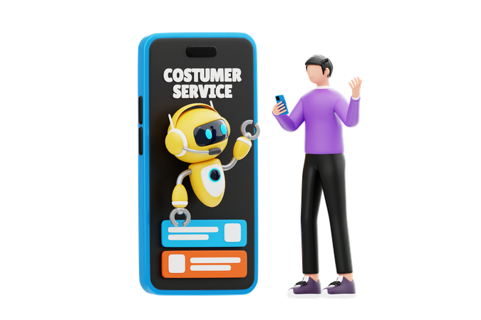 Ai Customer Service  3D Illustration