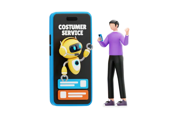 Ai Customer Service  3D Illustration