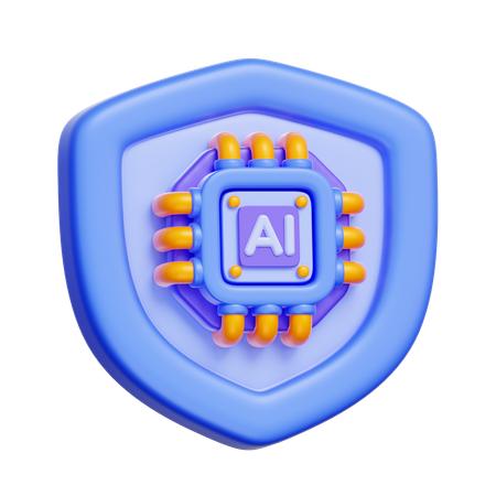 Bouclier de cybersécurité IA  3D Icon