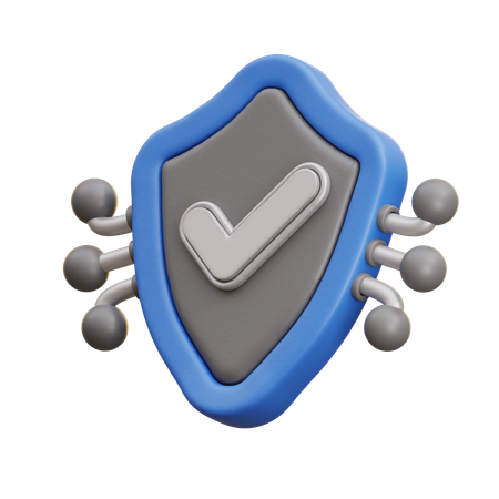 Ai Cybersecurity Shield  3D Icon