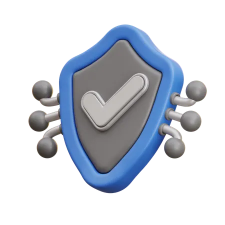 Ai Cybersecurity Shield  3D Icon