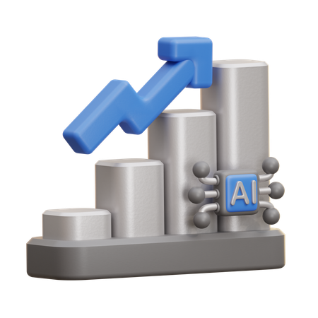 Ai Data Analytics Growth  3D Icon