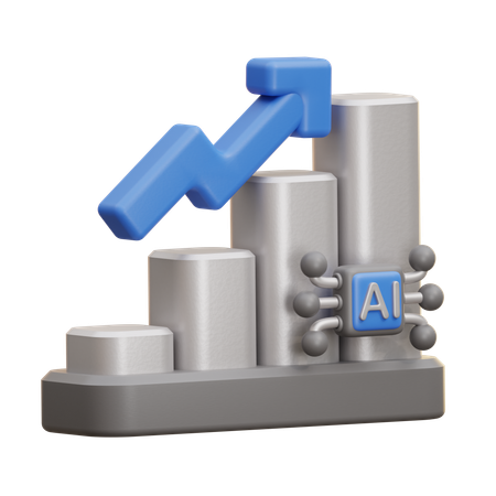 Ai Data Analytics Growth  3D Icon