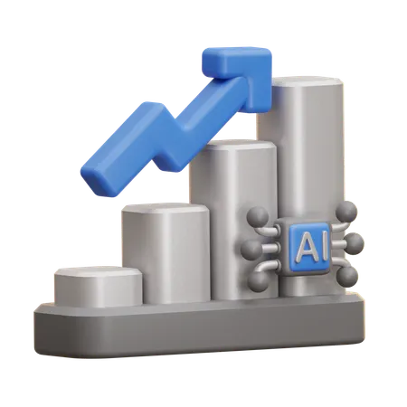 Ai Data Analytics Growth  3D Icon