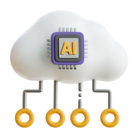 AI Data Cloud  3D Icon