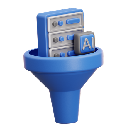 Ai Data Filter Funnel  3D Icon