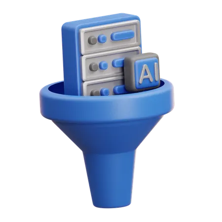 Ai Data Filter Funnel  3D Icon