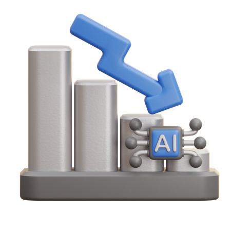 Ai Data Performance Bar Chart  3D Icon