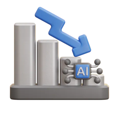 Ai Data Performance Bar Chart  3D Icon
