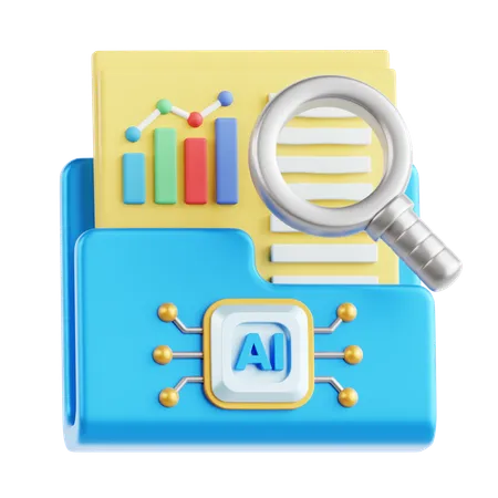 AI Data Search  3D Icon