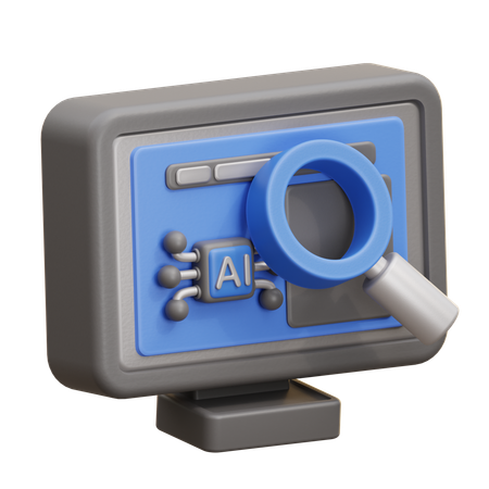 Ai Data Search Analysis  3D Icon