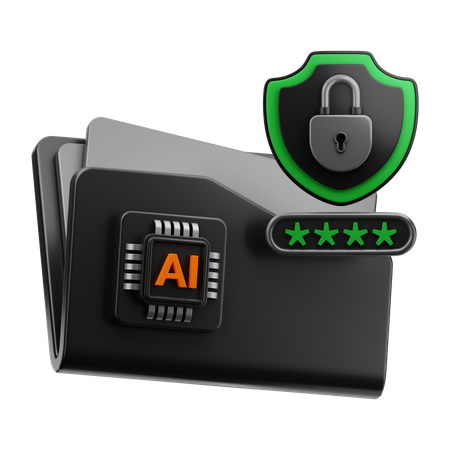 Ai Data Security  3D Icon