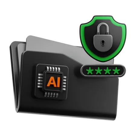 Ai Data Security  3D Icon