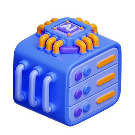 AI Data Server  3D Icon