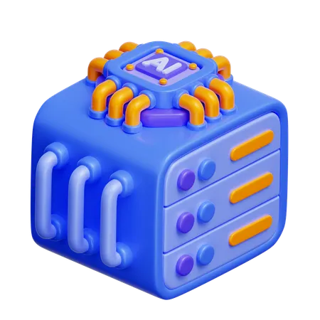 AI Data Server  3D Icon