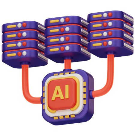 Ai Database Processing  3D Icon