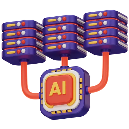 Ai Database Processing  3D Icon