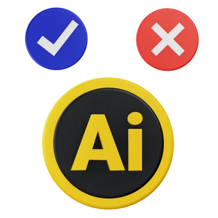 3 D Ai Decision Illustration With Alpha Background 3D Icon
