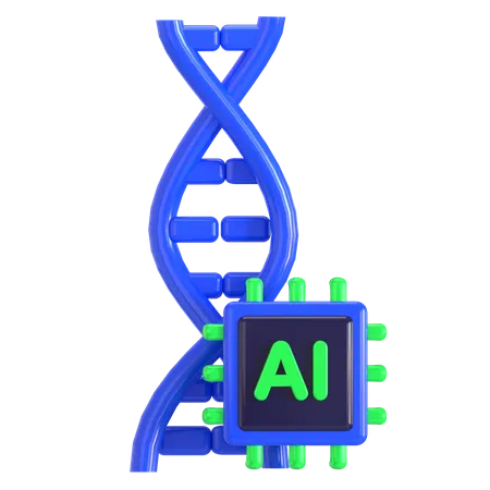 Ai DNA 3 D Illustration Good For Artificial Intelligence Design 3D Icon