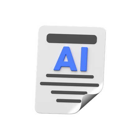 Ai Document  3D Icon