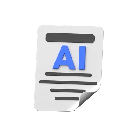 Ai Document  3D Icon