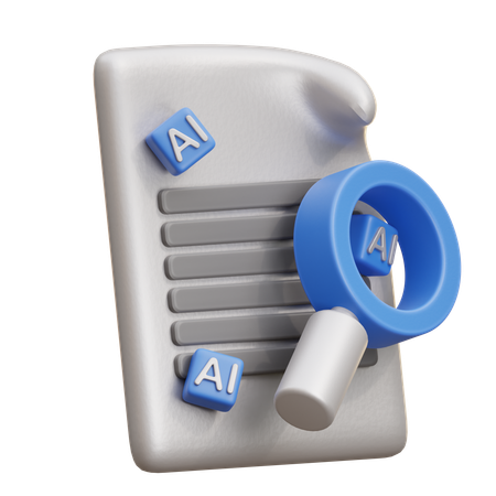 Ai Document Search  3D Icon
