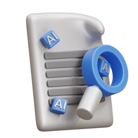 Ai Document Search  3D Icon
