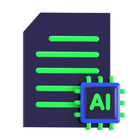 Ilustracao 3 D Do Documento Ai Boa Para Design De Inteligencia Artificial 3D Icon