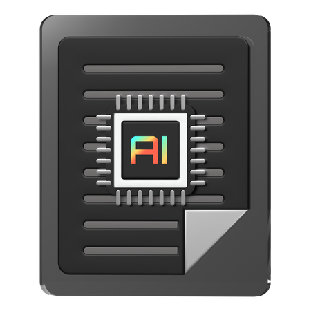 Ai Driven Document  3D Icon