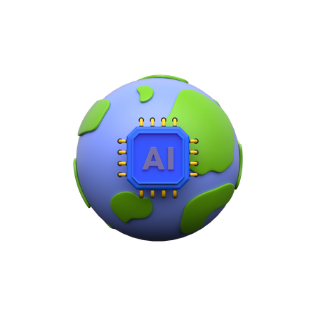 Ai Earth  3D Icon