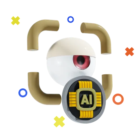 Ai Eye  3D Icon