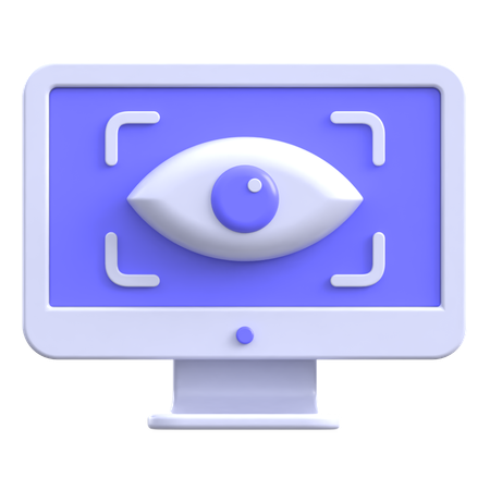 Computador de olho de IA  3D Icon