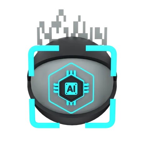 Ai Eye Scanner  3D Icon