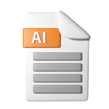 3 D Icon Illustration Of Ai File Icon 3D Icon