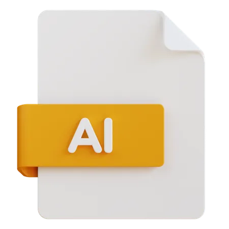 3 D Illustration Of Ai File Extension 3D Icon