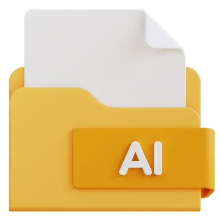3 D Ai File Extension Folder 3D Icon