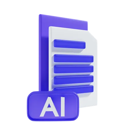 AI File Icon 3 D Illustration 3D Icon