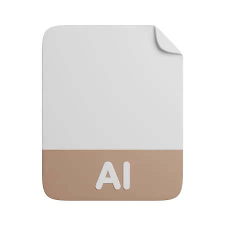 AI Document File Extension 3D Icon