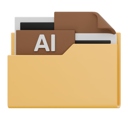 Ai File Folder  3D Icon